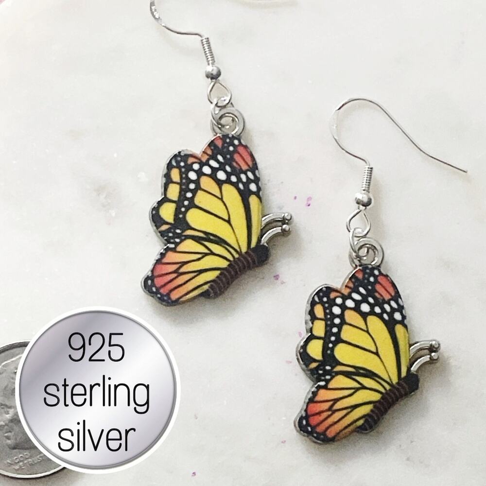 Butterfly earrings 925 sterling silver